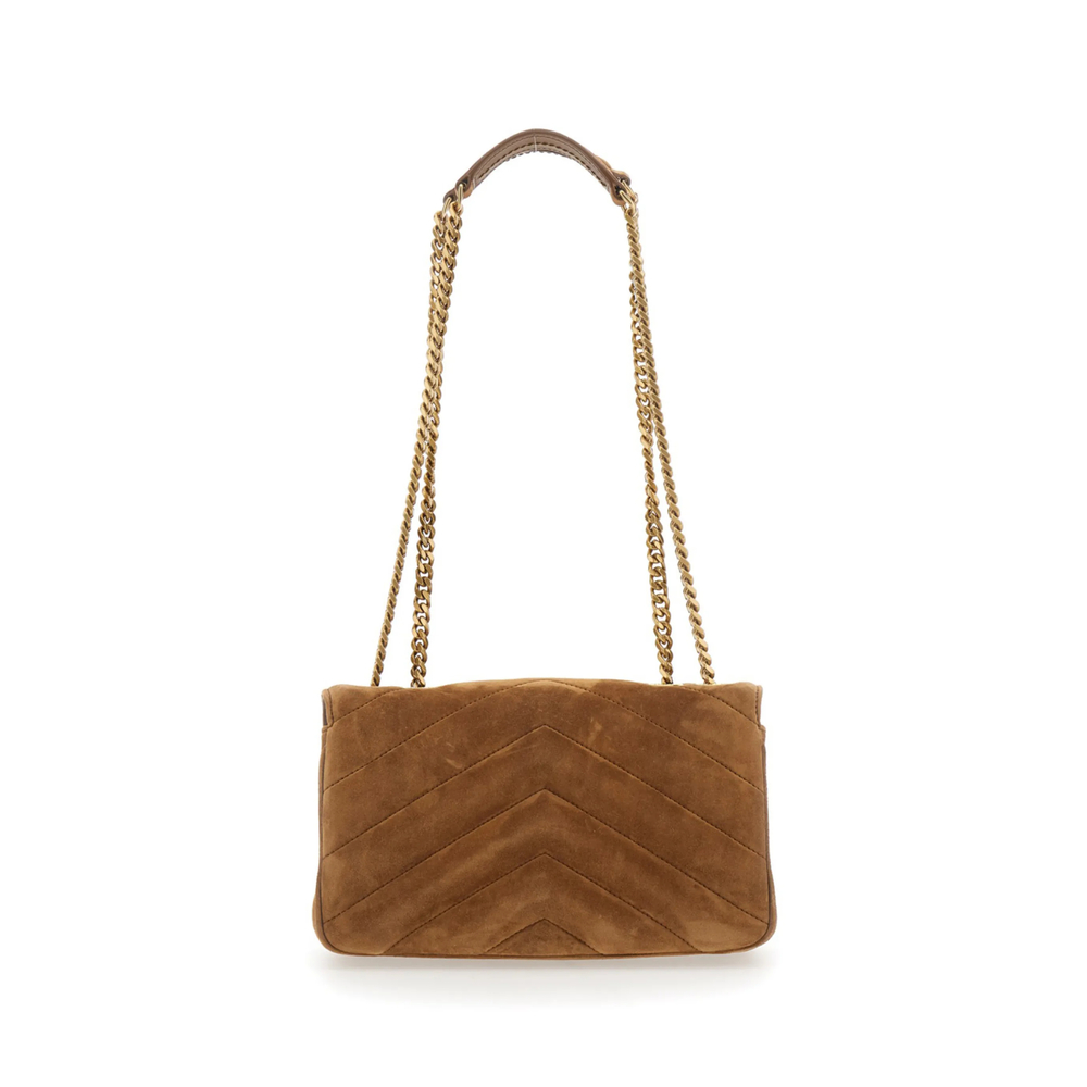 Loulou Small In Matelassé Suede Bag