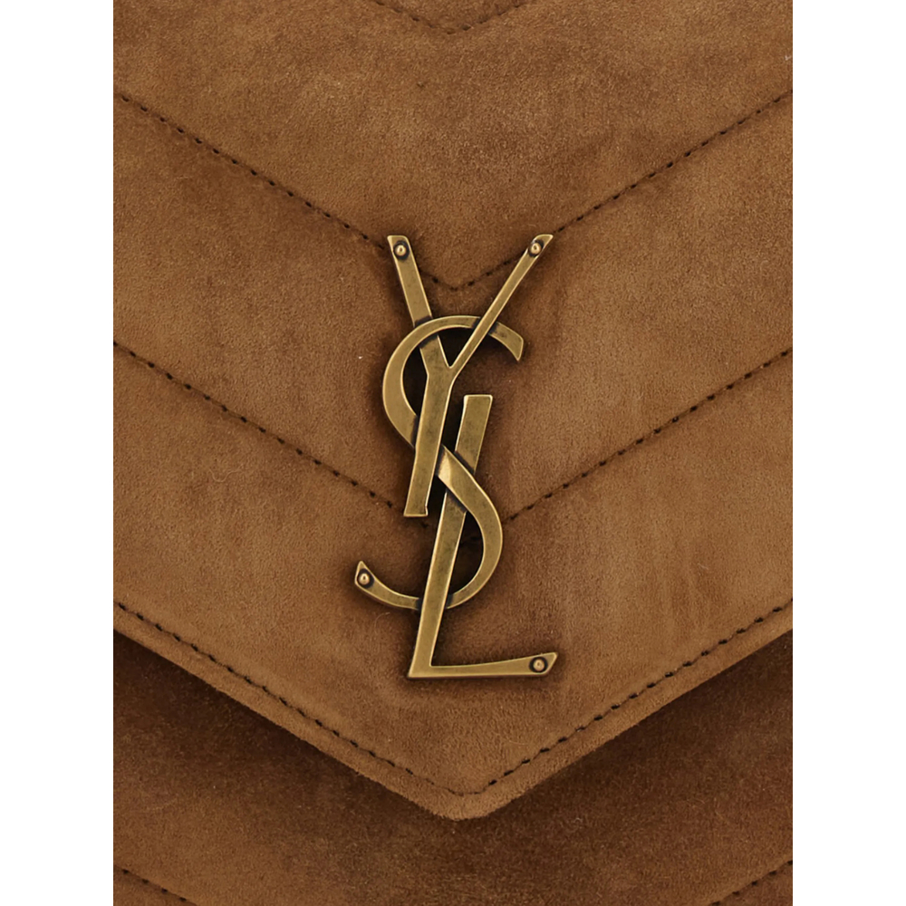 Loulou Small In Matelassé Suede Bag