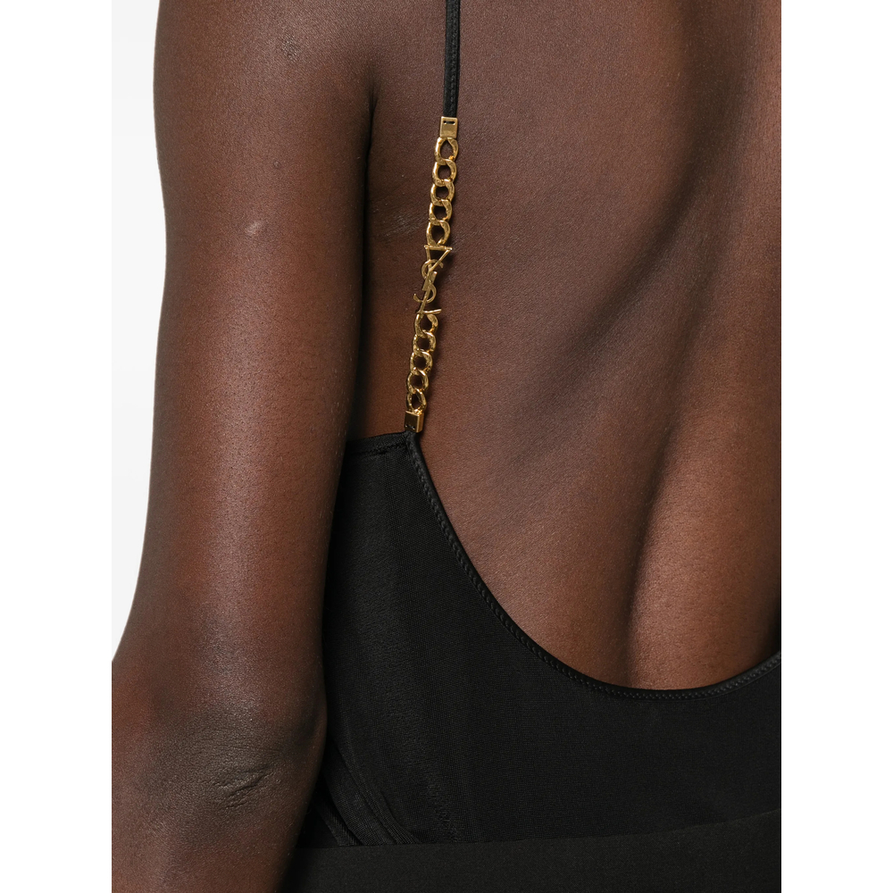Logo-Plaque Chain-Strap Top