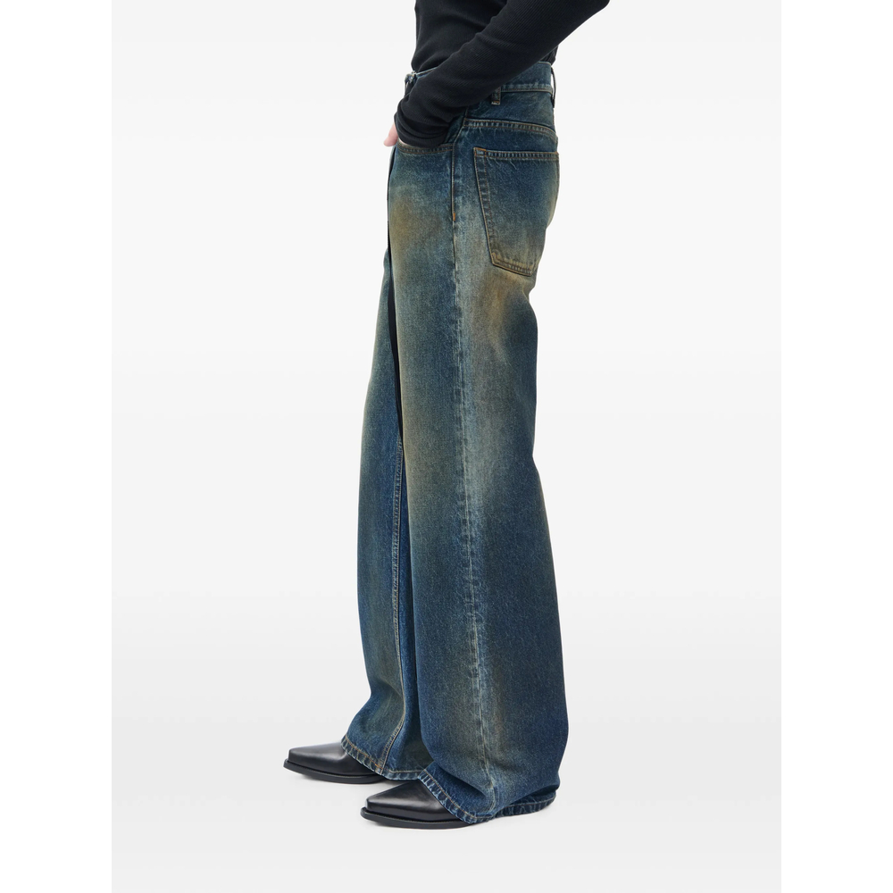 Stone-Washed Lace-Detail Jeans