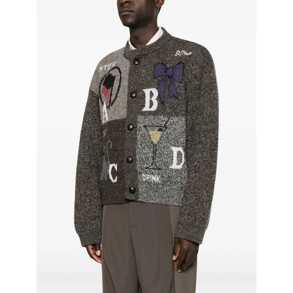 Patchwork Intarsia-Knit Cardigan