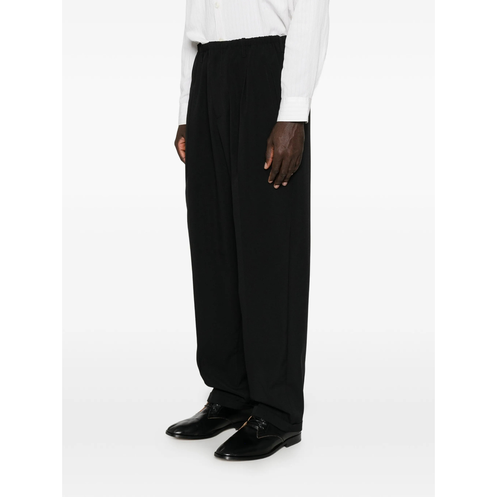 Pleated Elasticated-Waistband Trousers