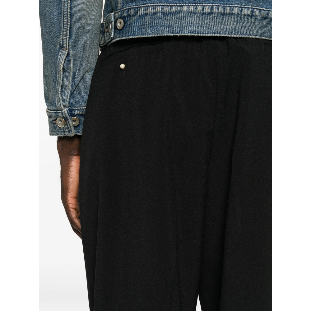 Pleated Elasticated-Waistband Trousers