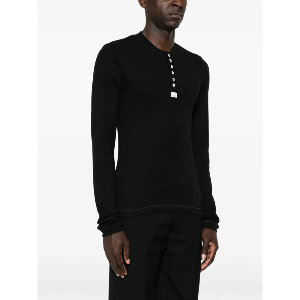 Henley-Neck Long-Sleeve T-Shirt