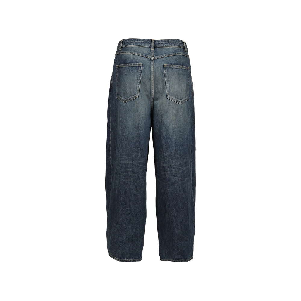 Faded-Effect Tapered Jeans
