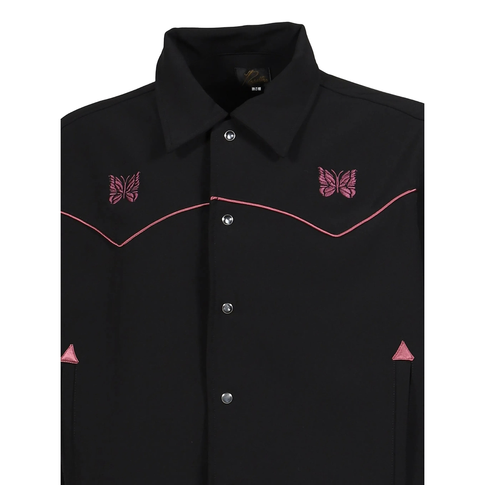 Embroidered-Detail Shirt Jacket