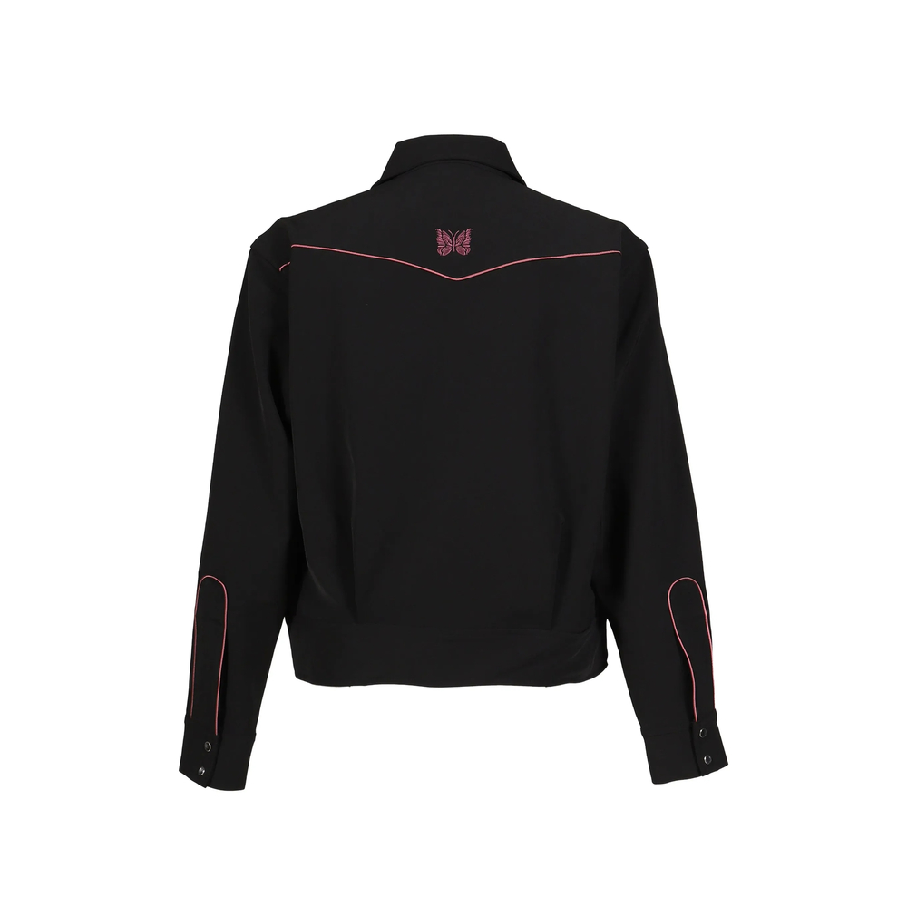 Embroidered-Detail Shirt Jacket