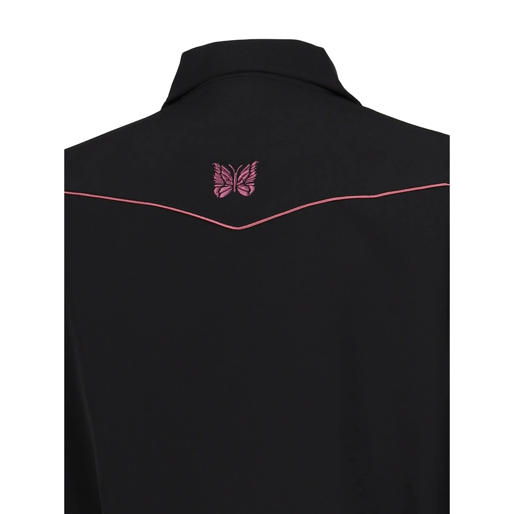Embroidered-Detail Shirt Jacket