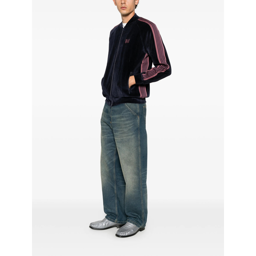 Velvet Logo-Embroidered Jacket