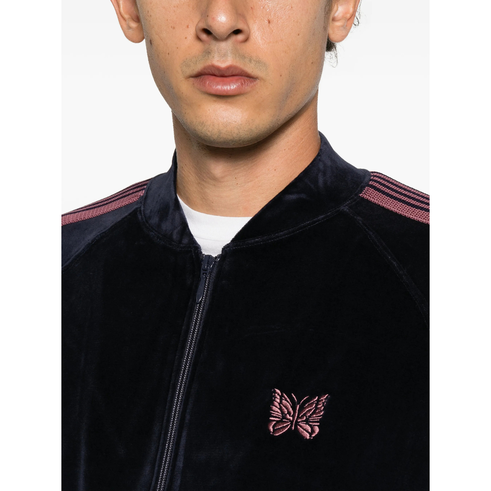 Velvet Logo-Embroidered Jacket