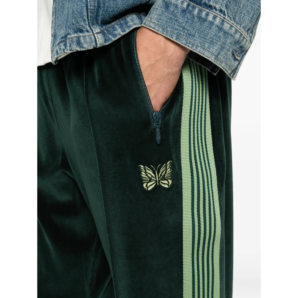 Velvet Side-Stripe Track Pants