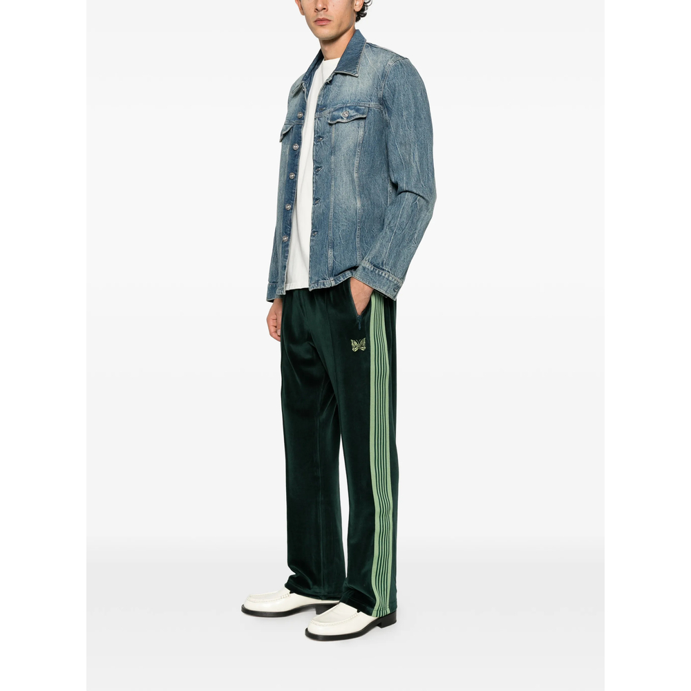Velvet Side-Stripe Track Pants