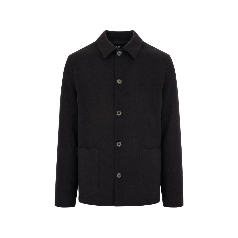 A. p.c. Simple Dark Brown Wool Jacket