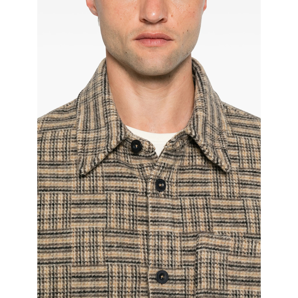 A. P.C. Check-Pattern Button-Down Shirt
