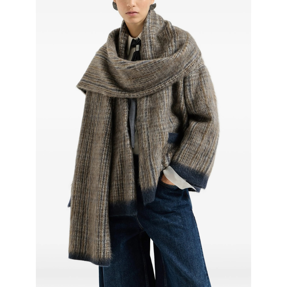 Mohair And Wool Prince Of Wales Double Jacket