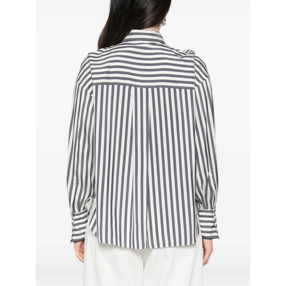 Striped Tie-Detail Shirt