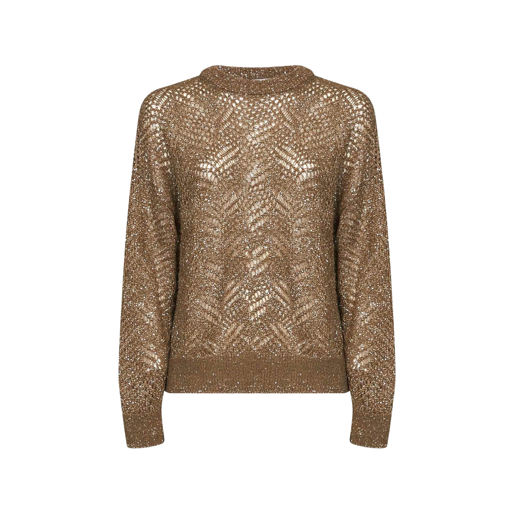 Brunello Cucinelli Sequin-embellished Openwork-knit Sweater