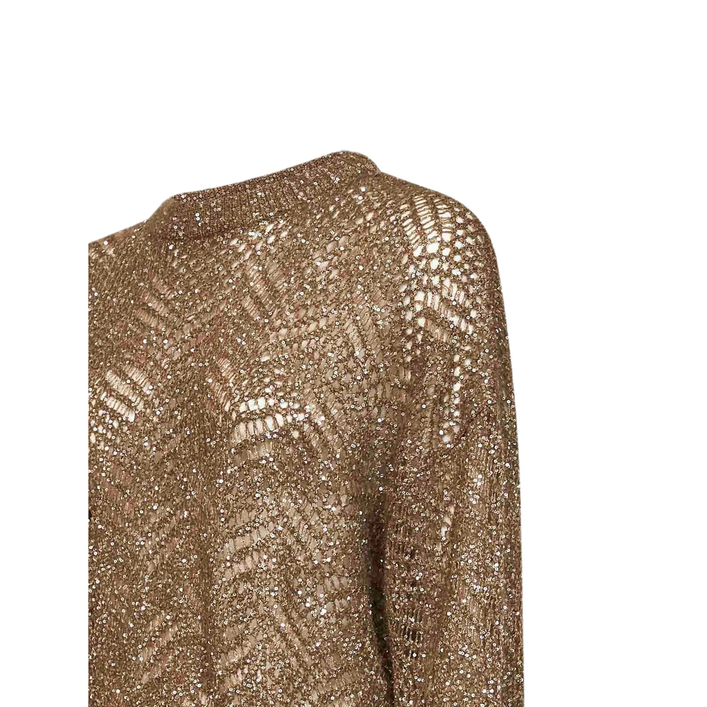 Sequin-Embellished Openwork-Knit Sweater