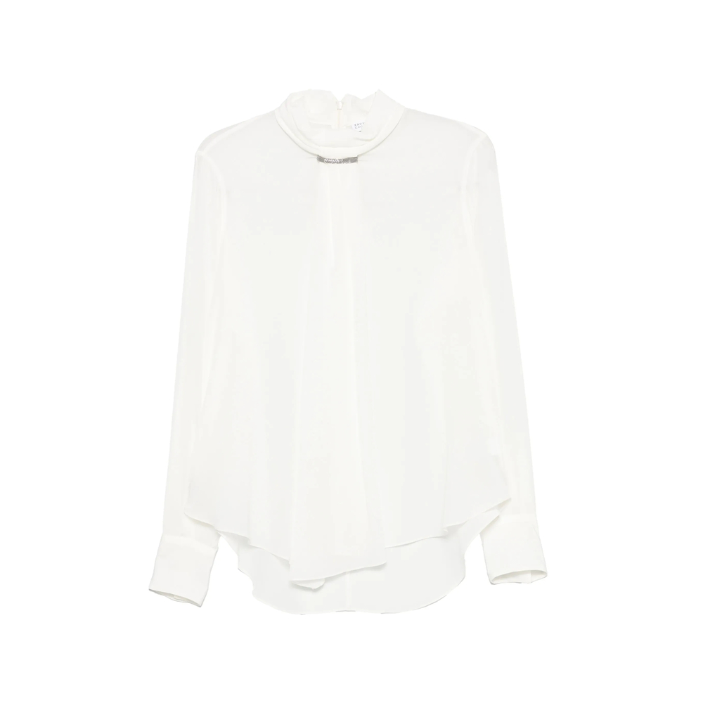Brunello Cucinelli Monili-embellished Silk Blouse