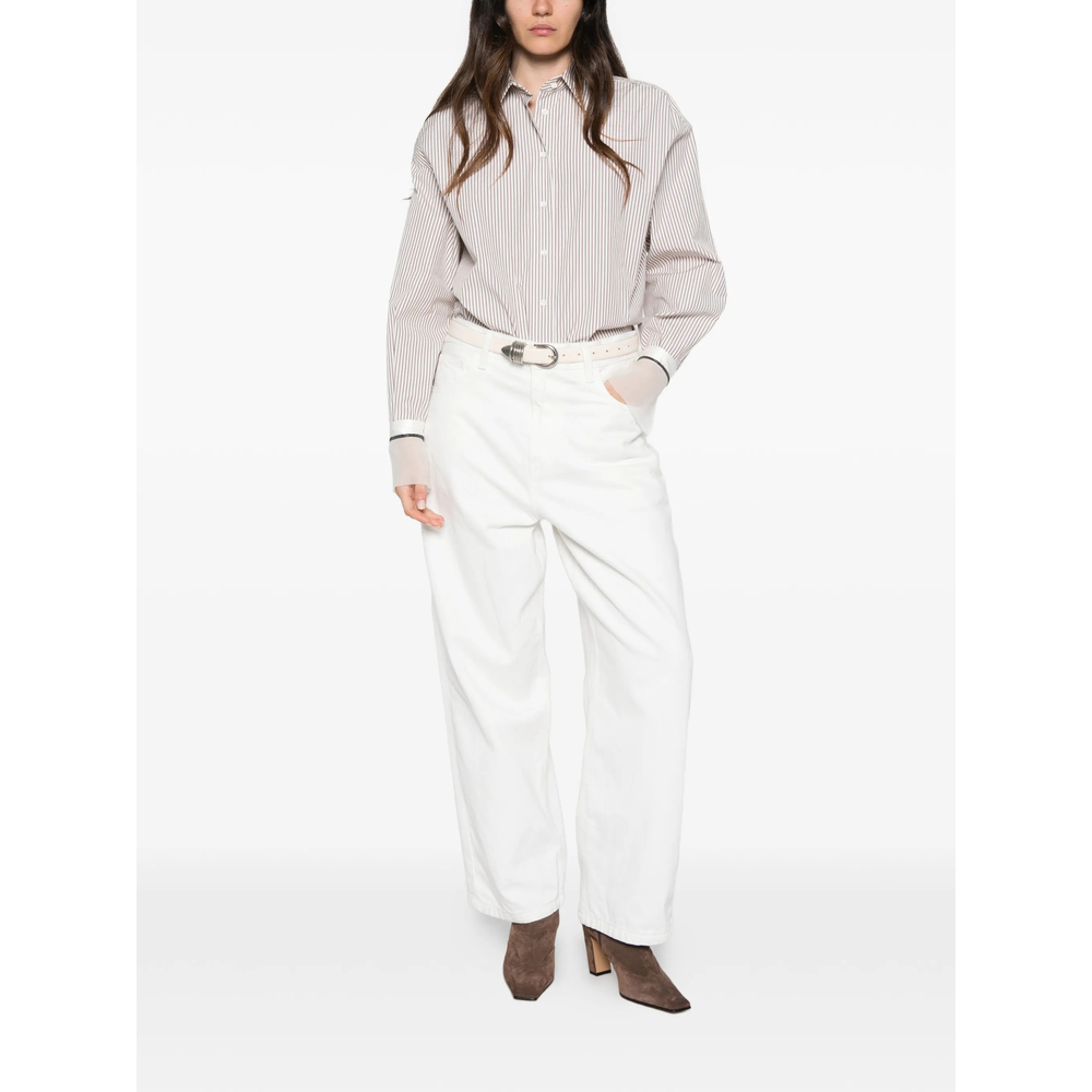Vertical-Stripe Long-Sleeve Shirt