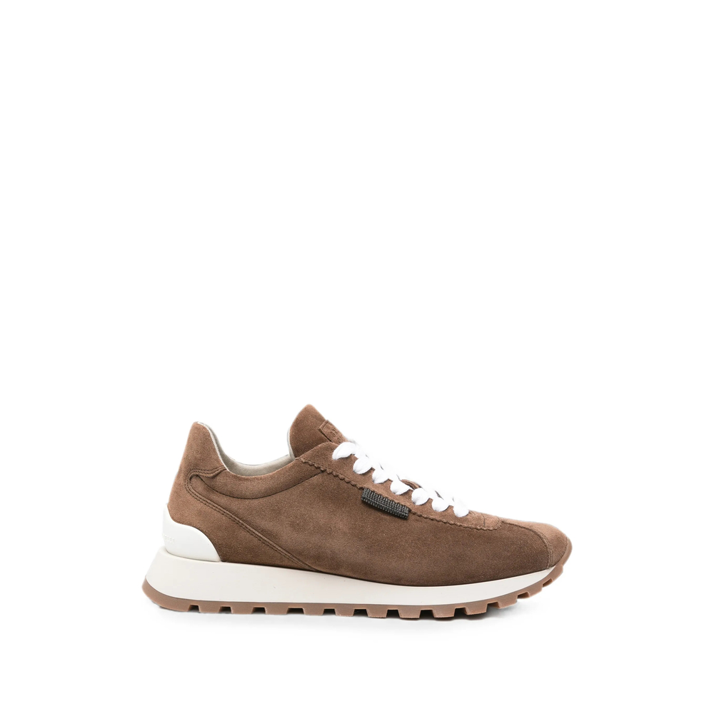 Brunello Cucinelli Monili-embellished Suede Sneakers