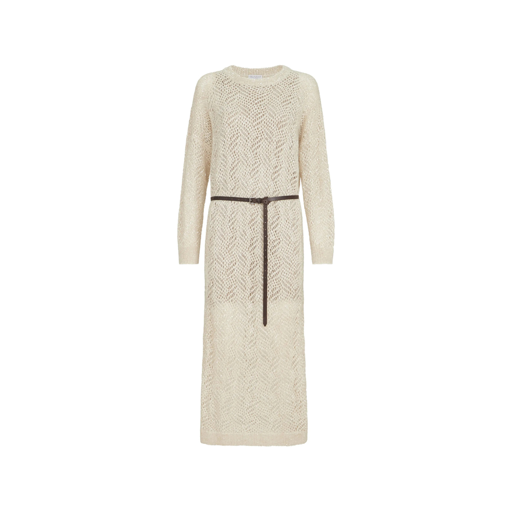 Brunello Cucinelli Dazzling Abstract Leaf Knit Dress