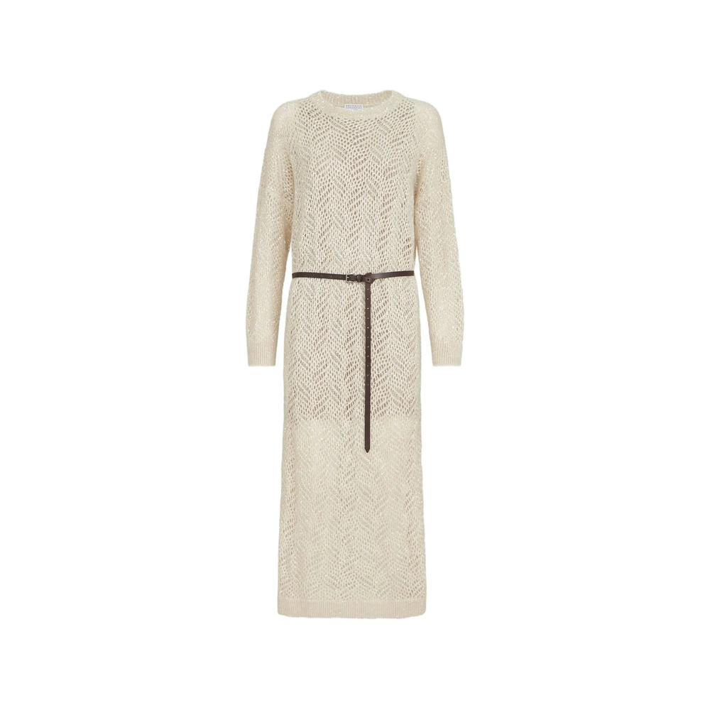 Brunello Cucinelli Dazzling Abstract Leaf Knit Dress