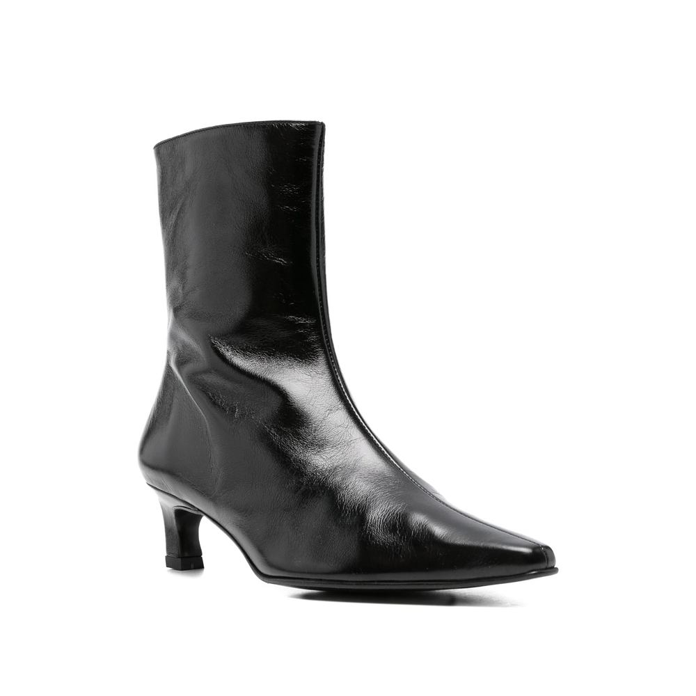 Pointed-Toe Kitten-Heel Boots