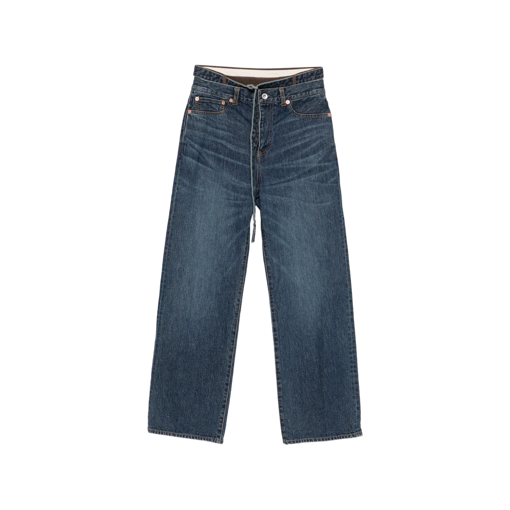 Sacai Belted Layered-waist Jeans