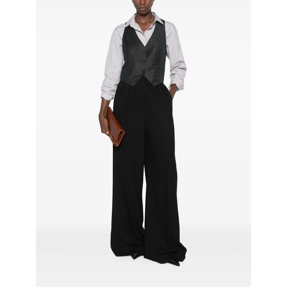 Chalk Stripe Wool Mohair Waistcoat