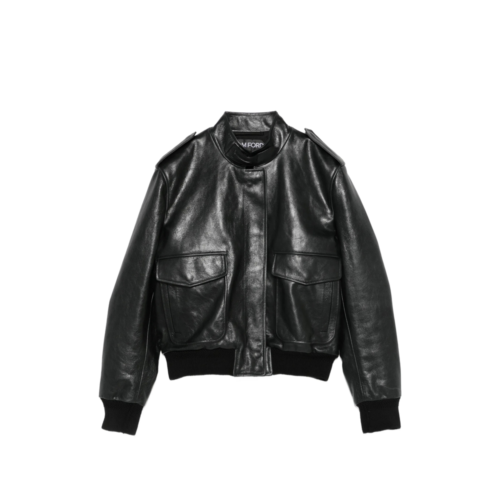 Tom Ford Epaulette-detail Leather Jacket