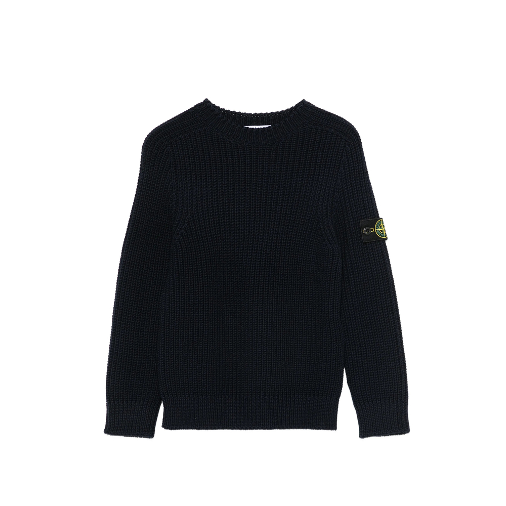 Stone Island Logo-patch Ribbed-knit Sweater