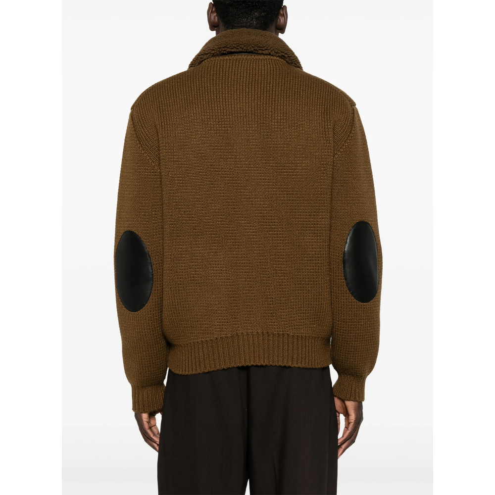 Shearling Collar Cashmere Cardigan