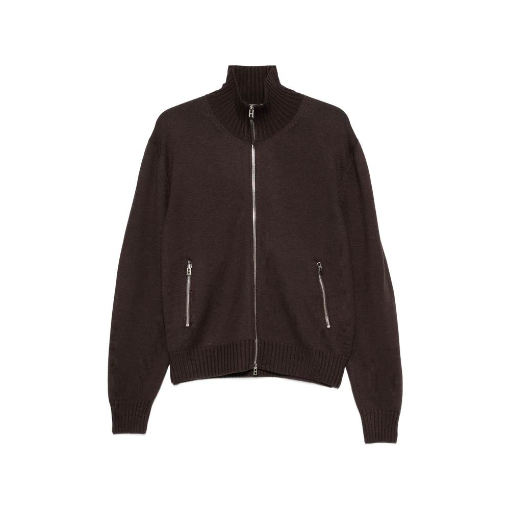 Tom Ford Leather-elbow Patch Zip-fastening Cardigan