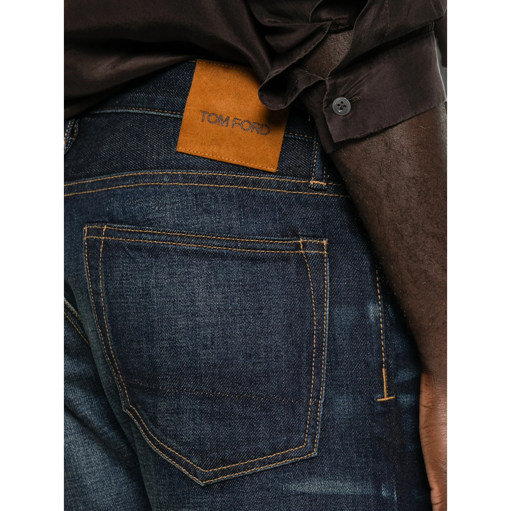 Belt-Loop Logo-Patch Jeans