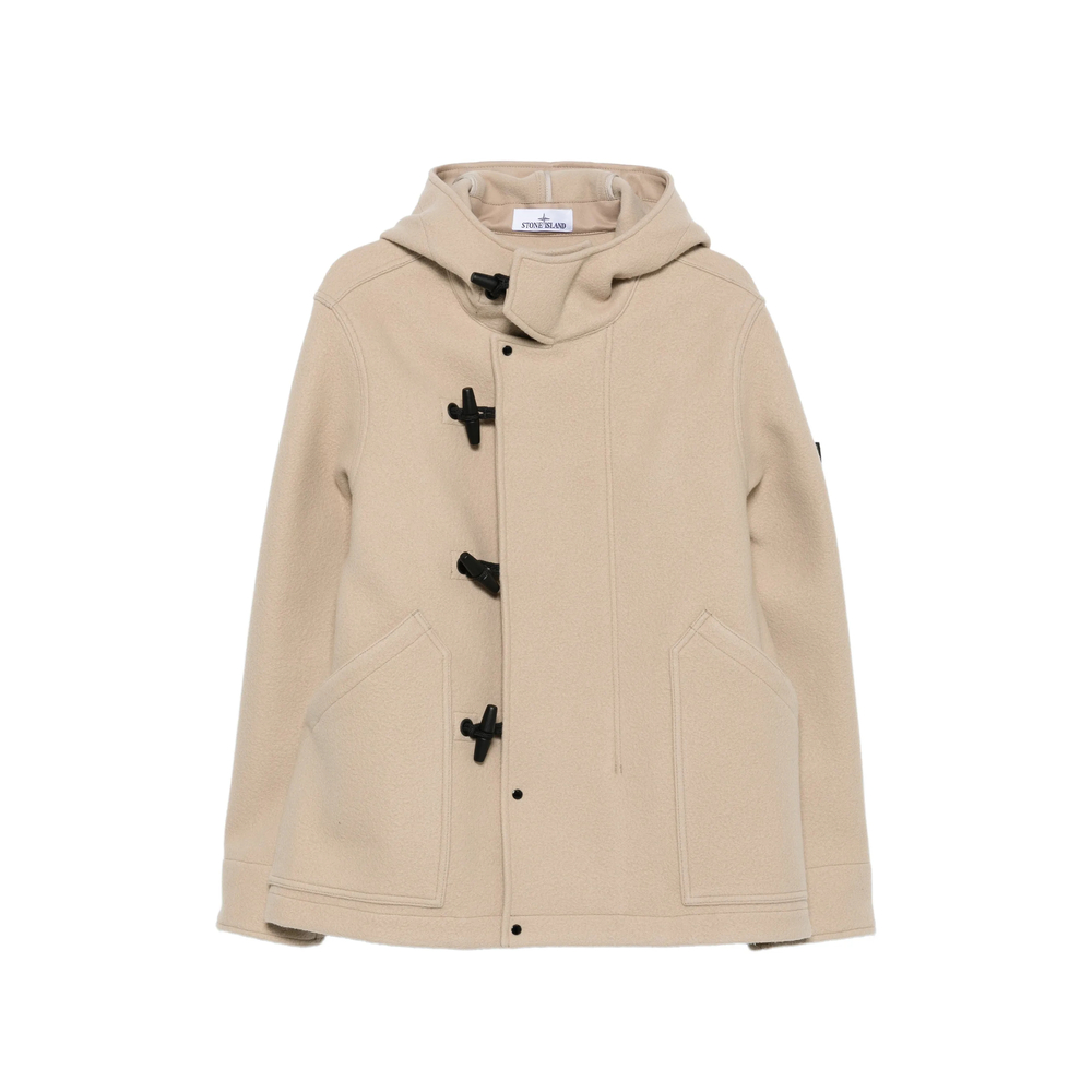 Stone Island 4100039 Heavy Melton Short Parka With Toggle-button Closure