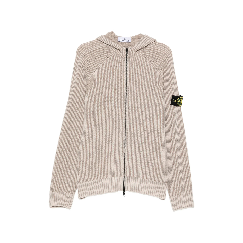 Stone Island Ribbed-knit Zip-up Cardigan