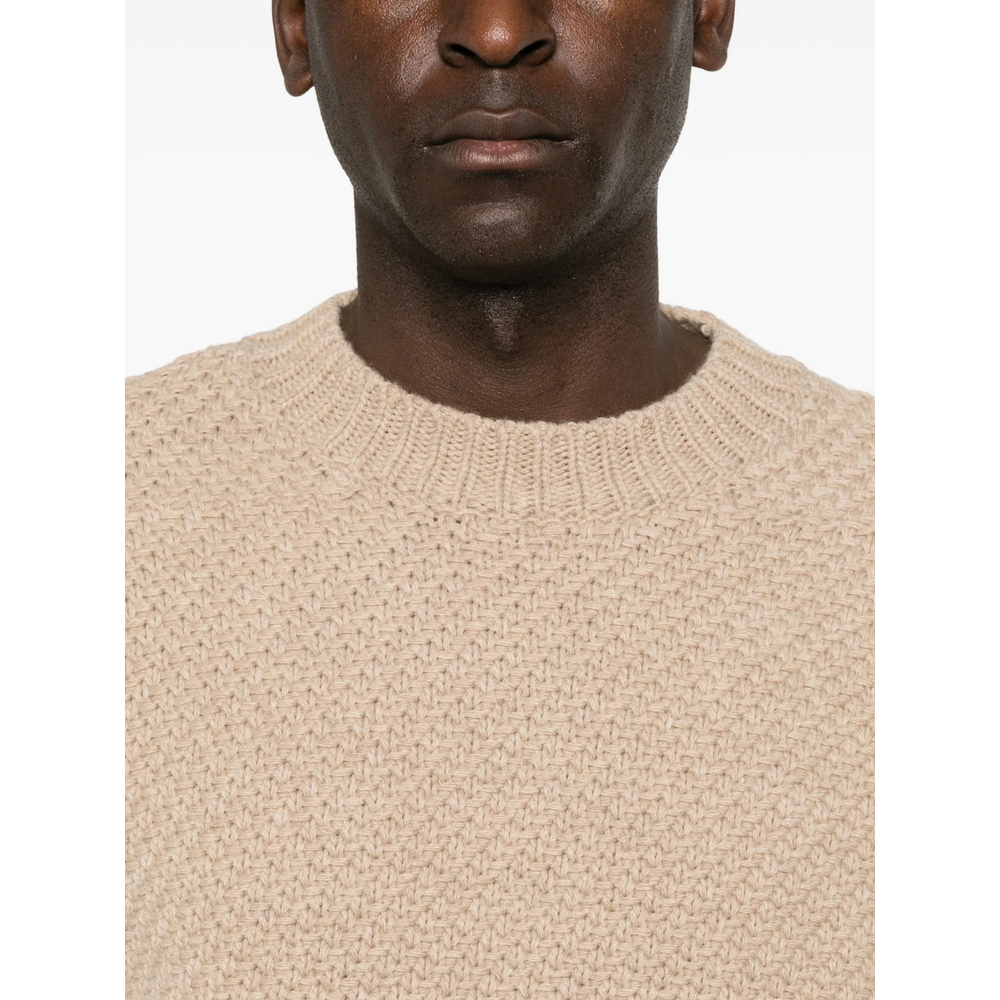 Compass Patch Waffle-Knit Sweater