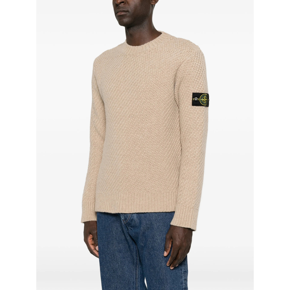 Compass Patch Waffle-Knit Sweater