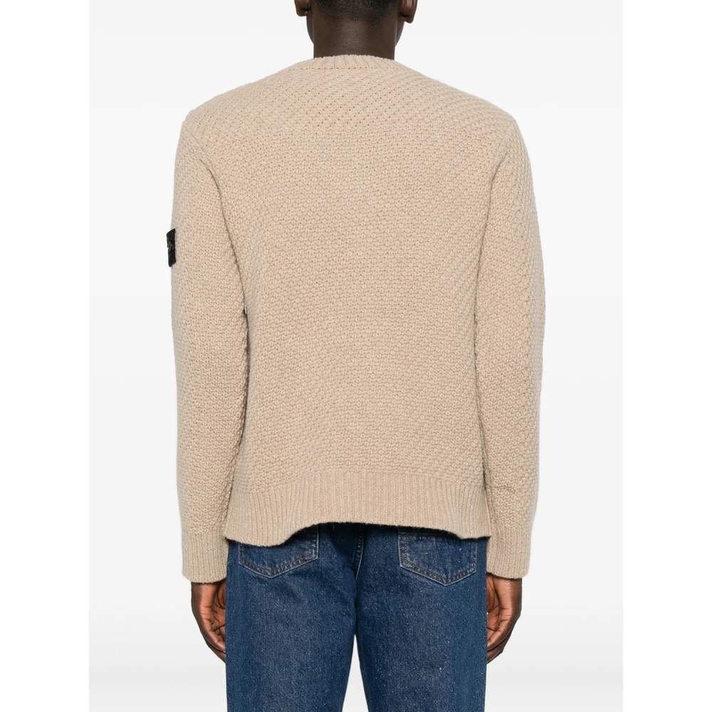 Compass Patch Waffle-Knit Sweater