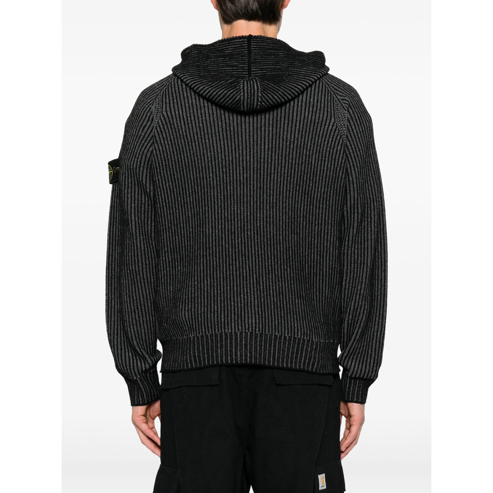 Ribbed-Knit Zip-Up Cardigan
