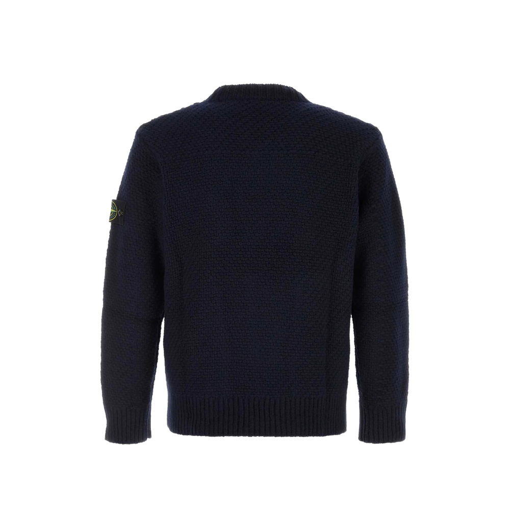 Compass-Patch Waffle-Knit Sweater