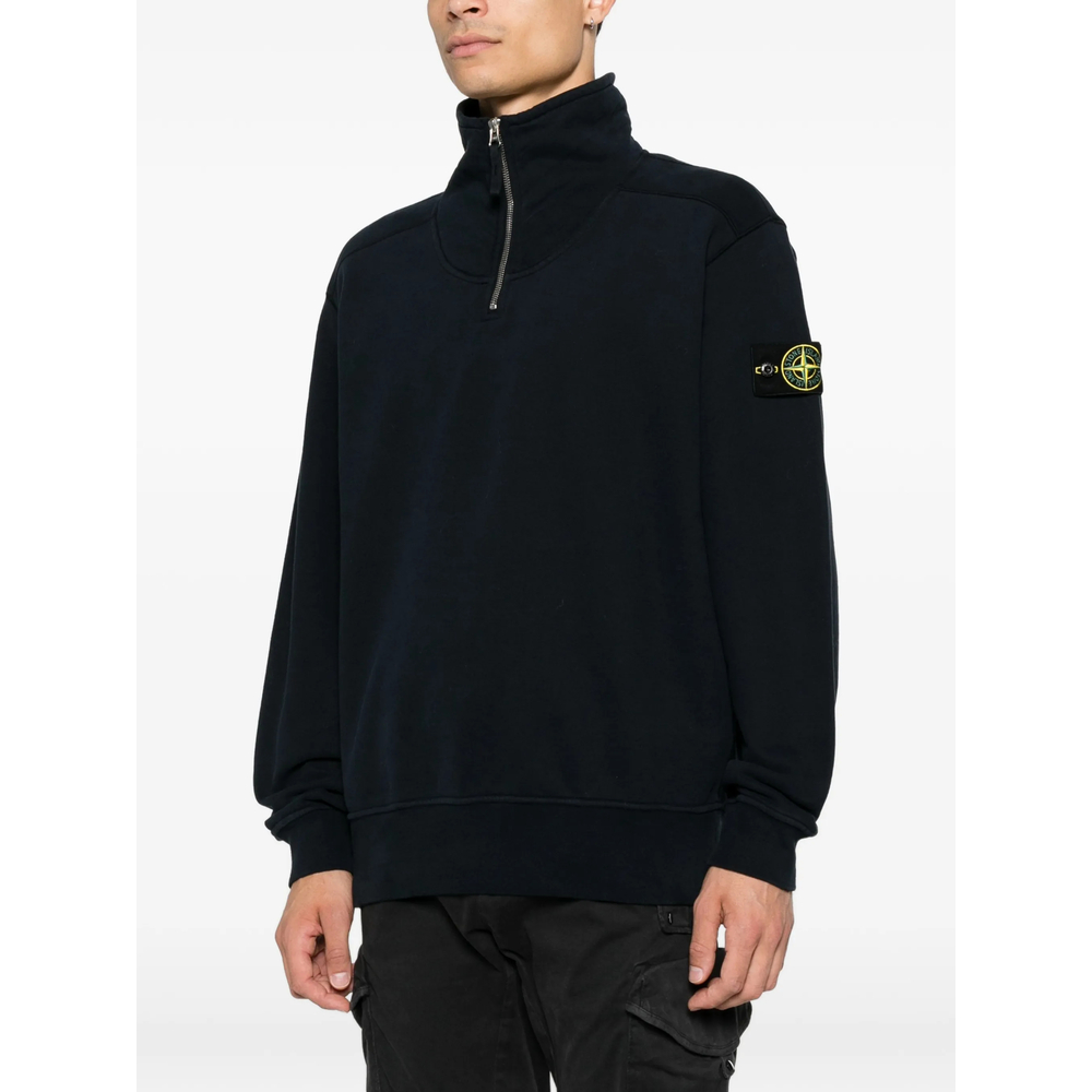Felpa Quarter-Zip Logo-Patch Sweater