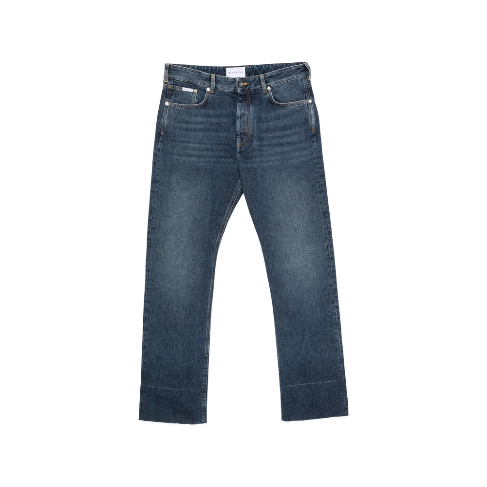 Givenchy Straight Fit Blue Jeans With Raw Details