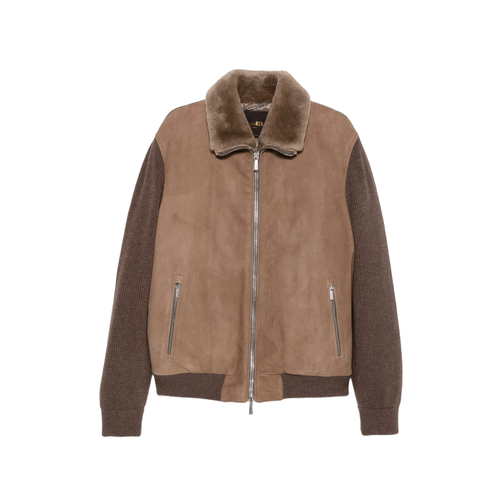 Moorer Shearling-collar Panelled Jacket