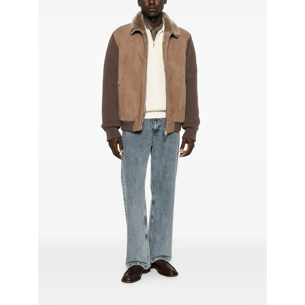 Shearling-Collar Panelled Jacket