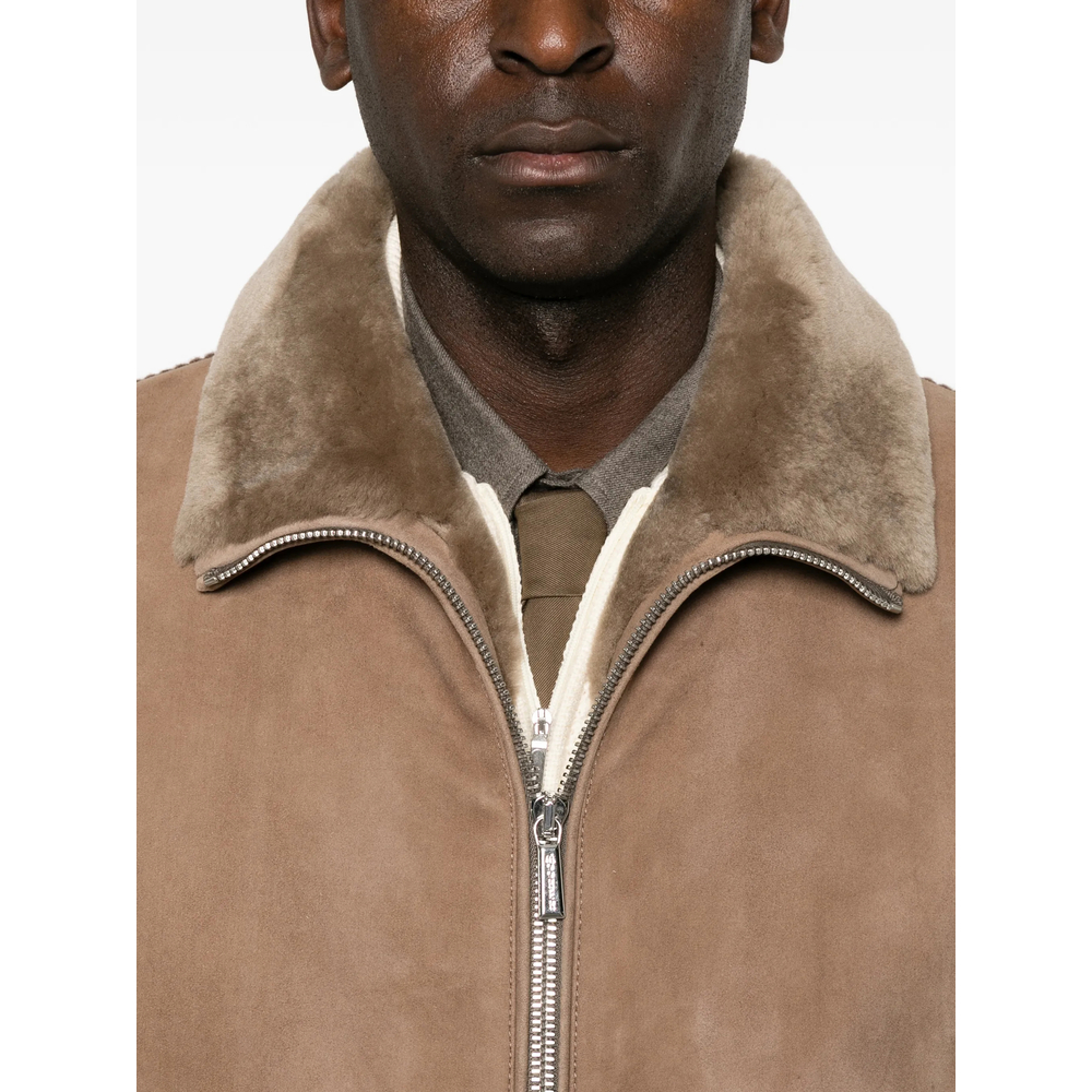 Shearling-Collar Panelled Jacket