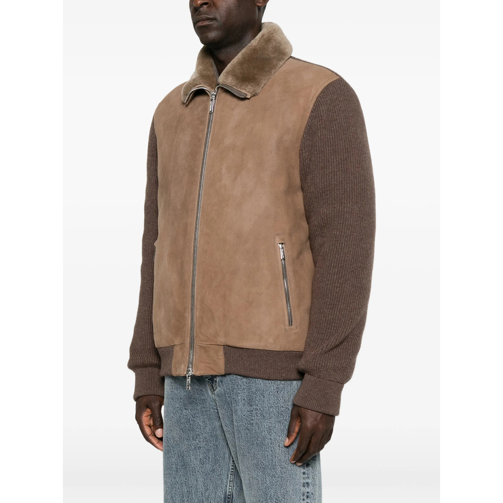 Shearling-Collar Panelled Jacket