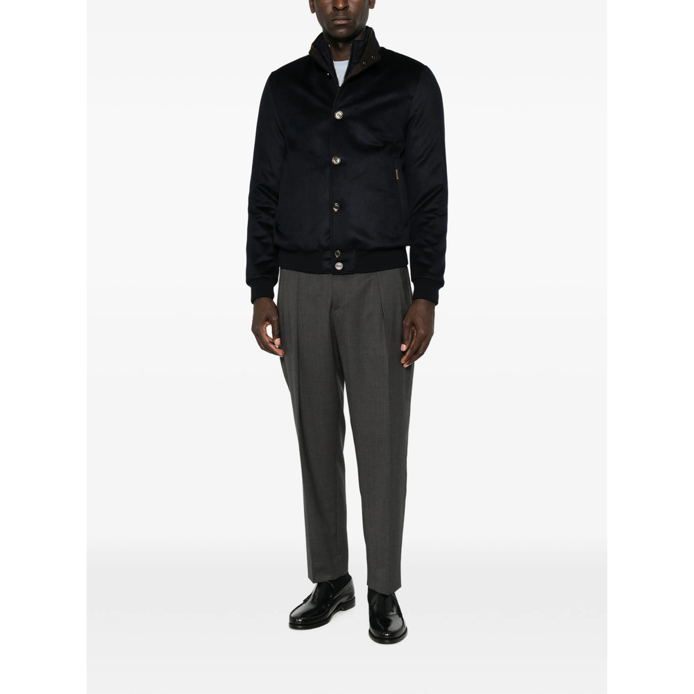 Button-Fastening Bomber Jacket