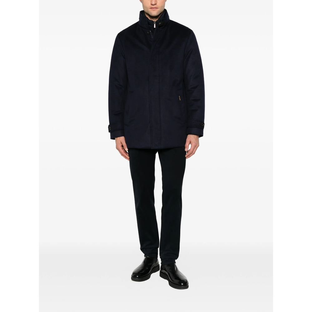 High-Neck Buttoned Jacket